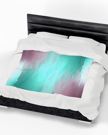 Green Sea Lavender Fog Velveteen Plush Blanket, 50" x 60"
