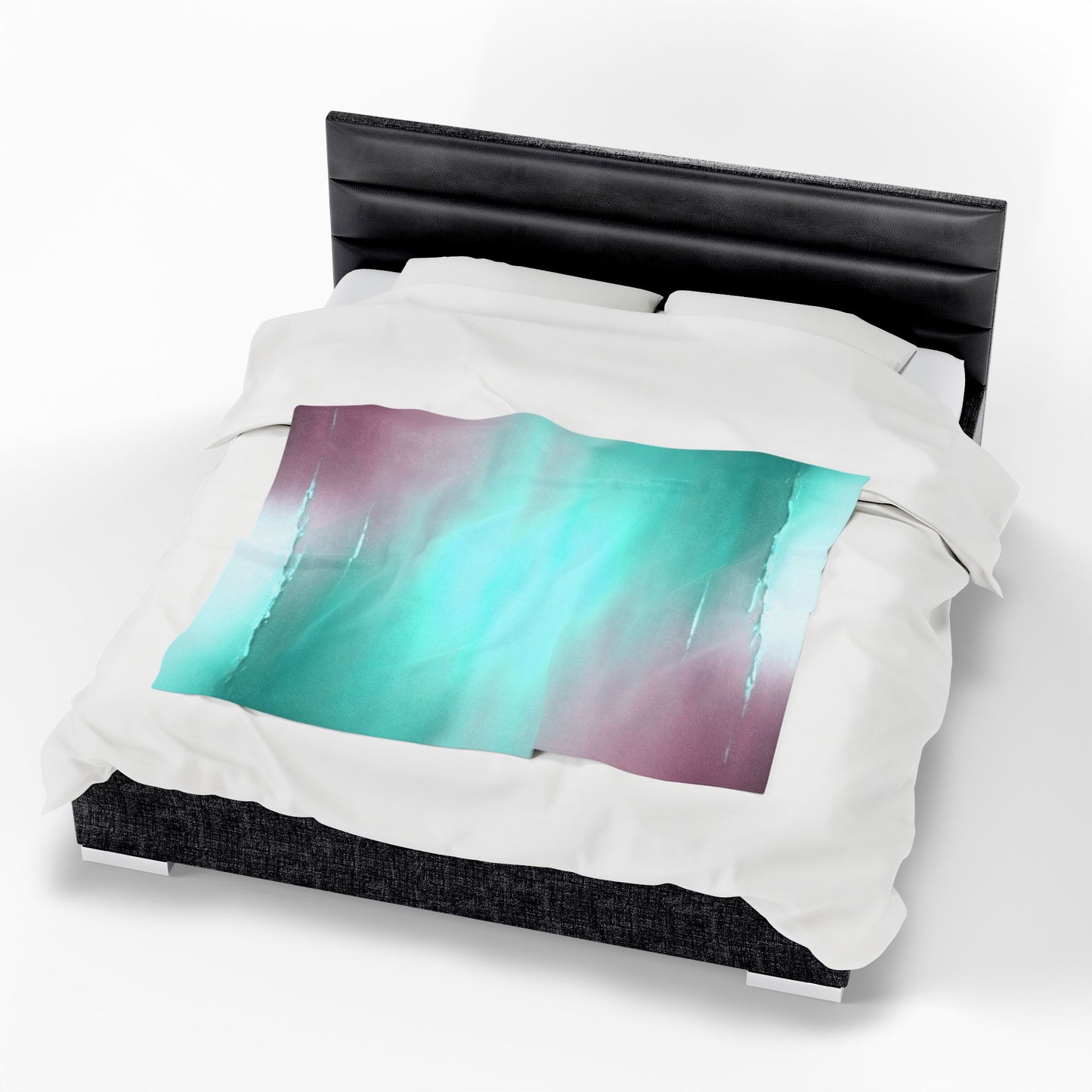 Green Sea Lavender Fog Velveteen Plush Blanket, 50" x 60"