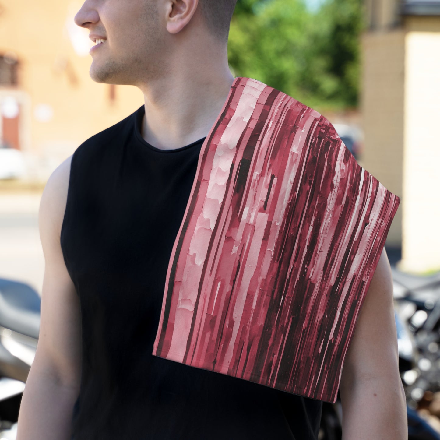 Striped Ruby Rally Towel, 11" x 18"