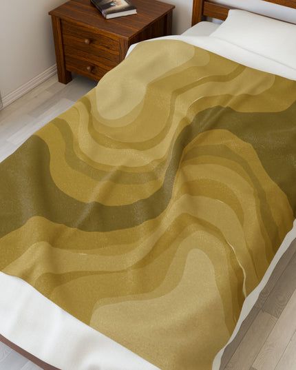 Brown Wavey Velveteen Plush Blanket, 50" x 60"