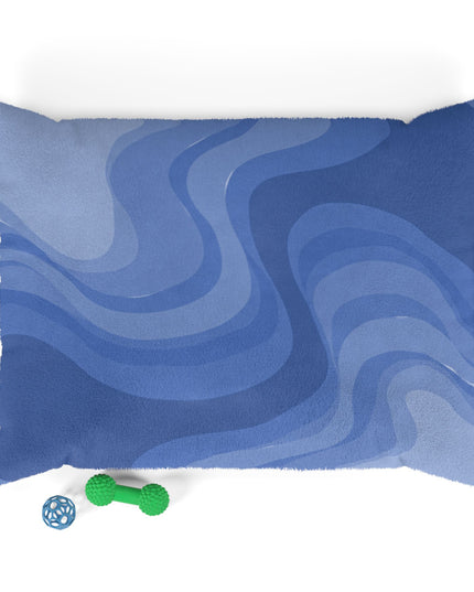 Deep Blue Wavey 40" × 30" Pet Bed