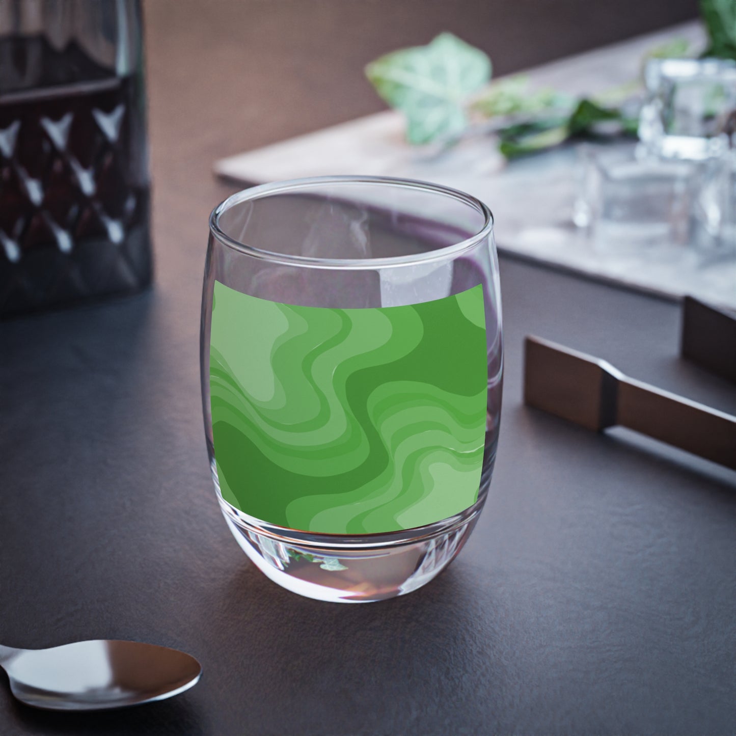 Greenie Meanie Wavey Whiskey Glass, 6 oz