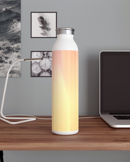 Hot Peach Fade Slim Water Bottle, 20 oz White