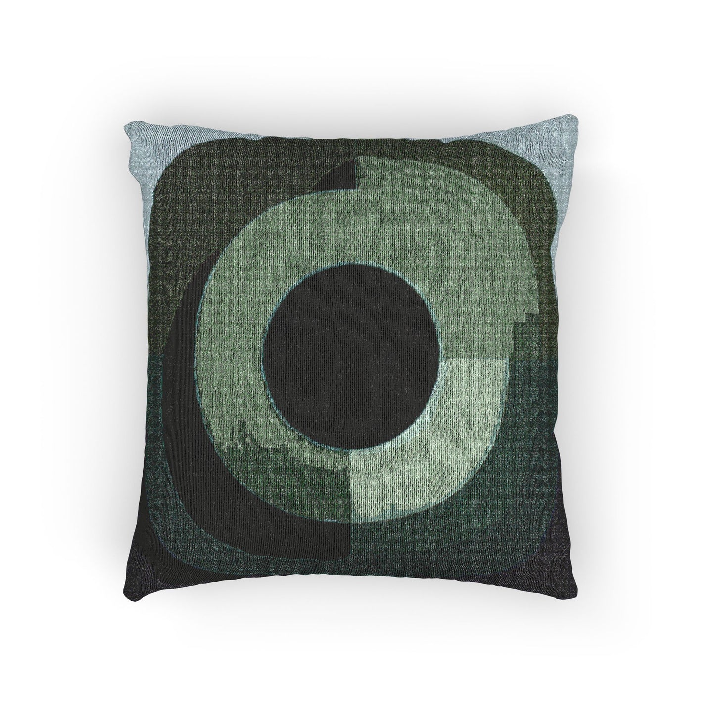 Green Eyepiece Woven Pillow, 17" x 18"