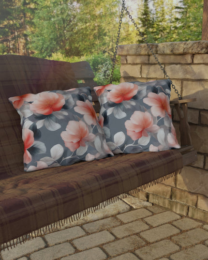 Red Blossom Floral Bunch 20" x 20" Outdoor Pillow