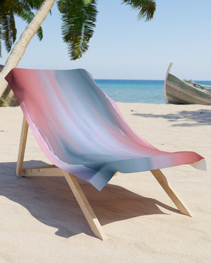 Gray Sea Pink Fog Beach Towel, 30" x 60"