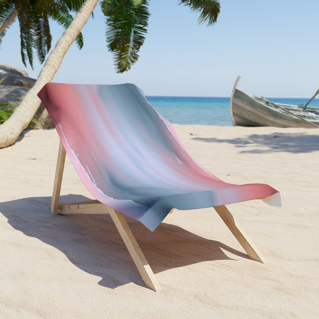 Gray Sea Pink Fog Beach Towel, 30" x 60"