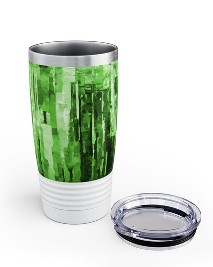 Striped Mint Pastel Ringneck Tumbler, 20oz in white