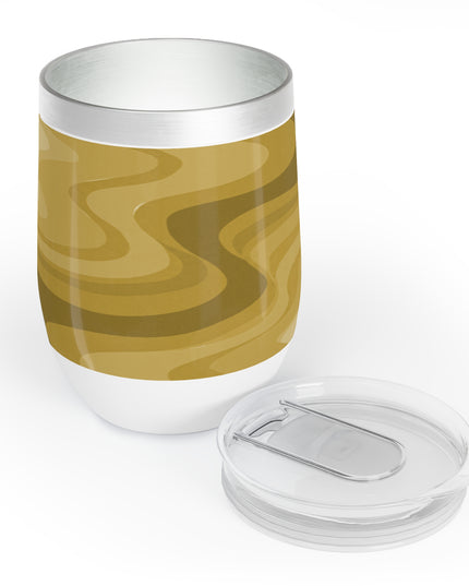 Brown Wavey 12 oz Chill Wine Tumbler