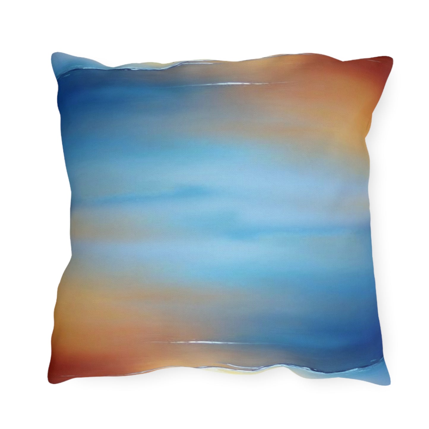 Blue Sea Red Orange Fog 18" x 18" Outdoor Pillows
