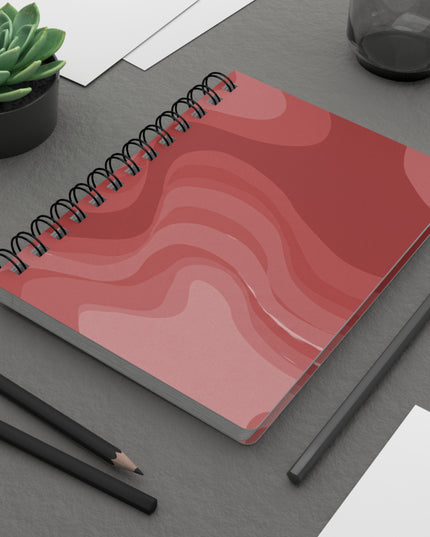 Power Red Wavey Spiral Bound Journal, 5" x 7" 150 pages