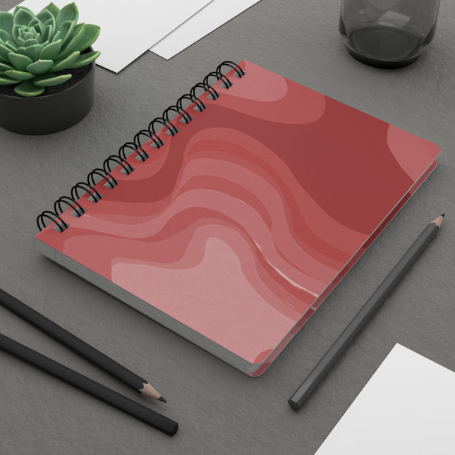 Power Red Wavey Spiral Bound Journal, 5" x 7" 150 pages