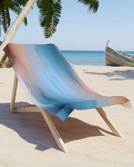 Blue Sea Peach Fog Beach Towel, 30" x 60"