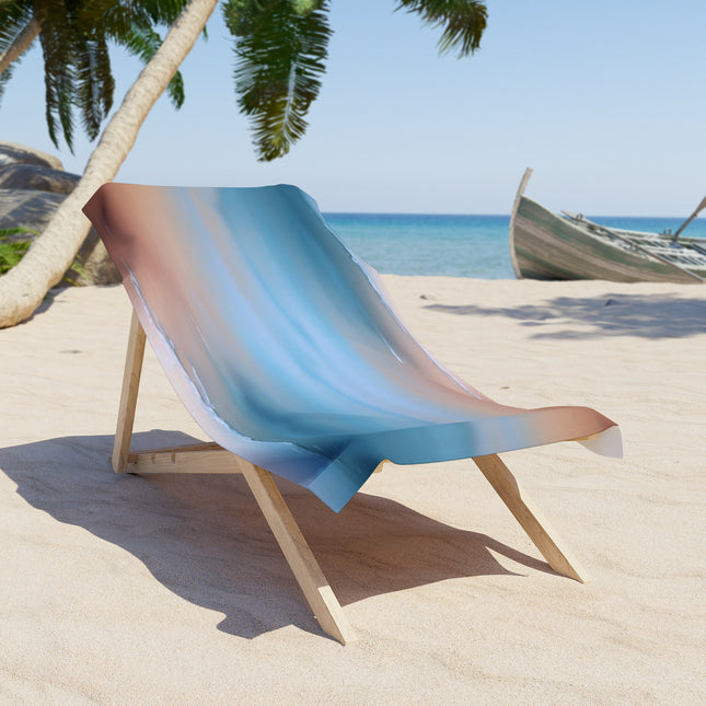 Blue Sea Peach Fog Beach Towel, 30" x 60"