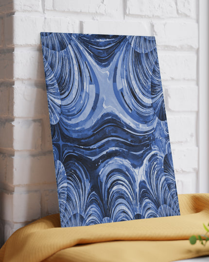 Uzi Spiral Deep Blue Pastel 8" x 11" Glass Cutting Board
