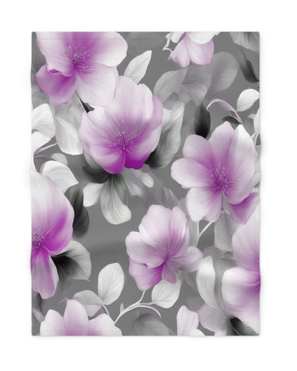 Purple Blossom Floral Bunch Soft Fleece Baby Blanket, 30" x 40"