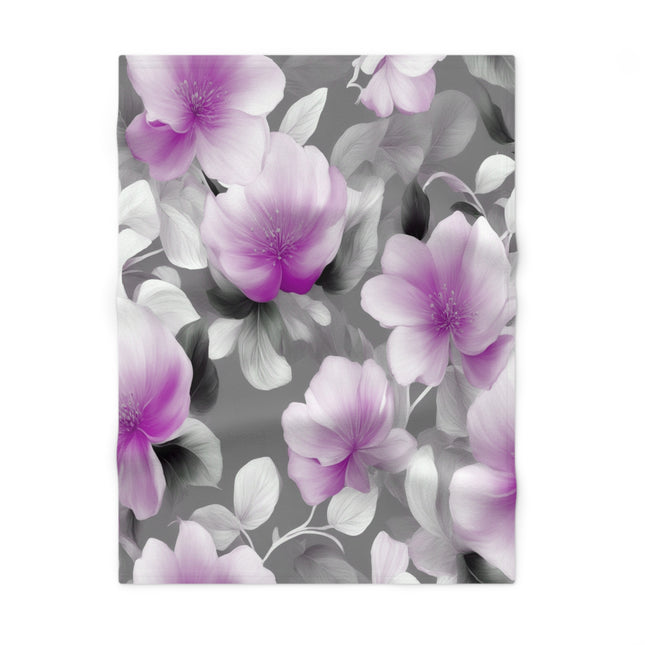 Purple Blossom Floral Bunch Soft Fleece Baby Blanket, 30" x 40"