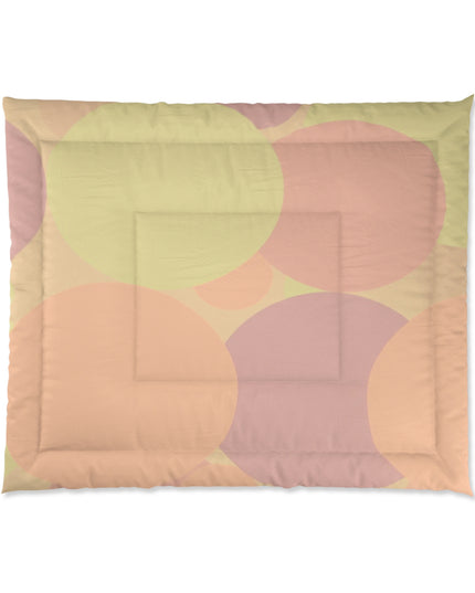 Pastel Hot Peach Patches 104" × 88" Comforter