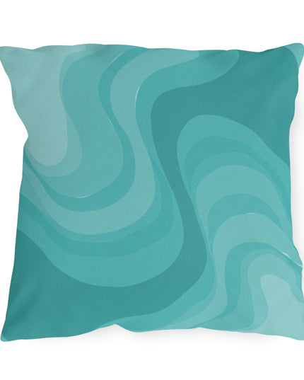 Tif Green Wavey 18" x 18" Outdoor Pillow