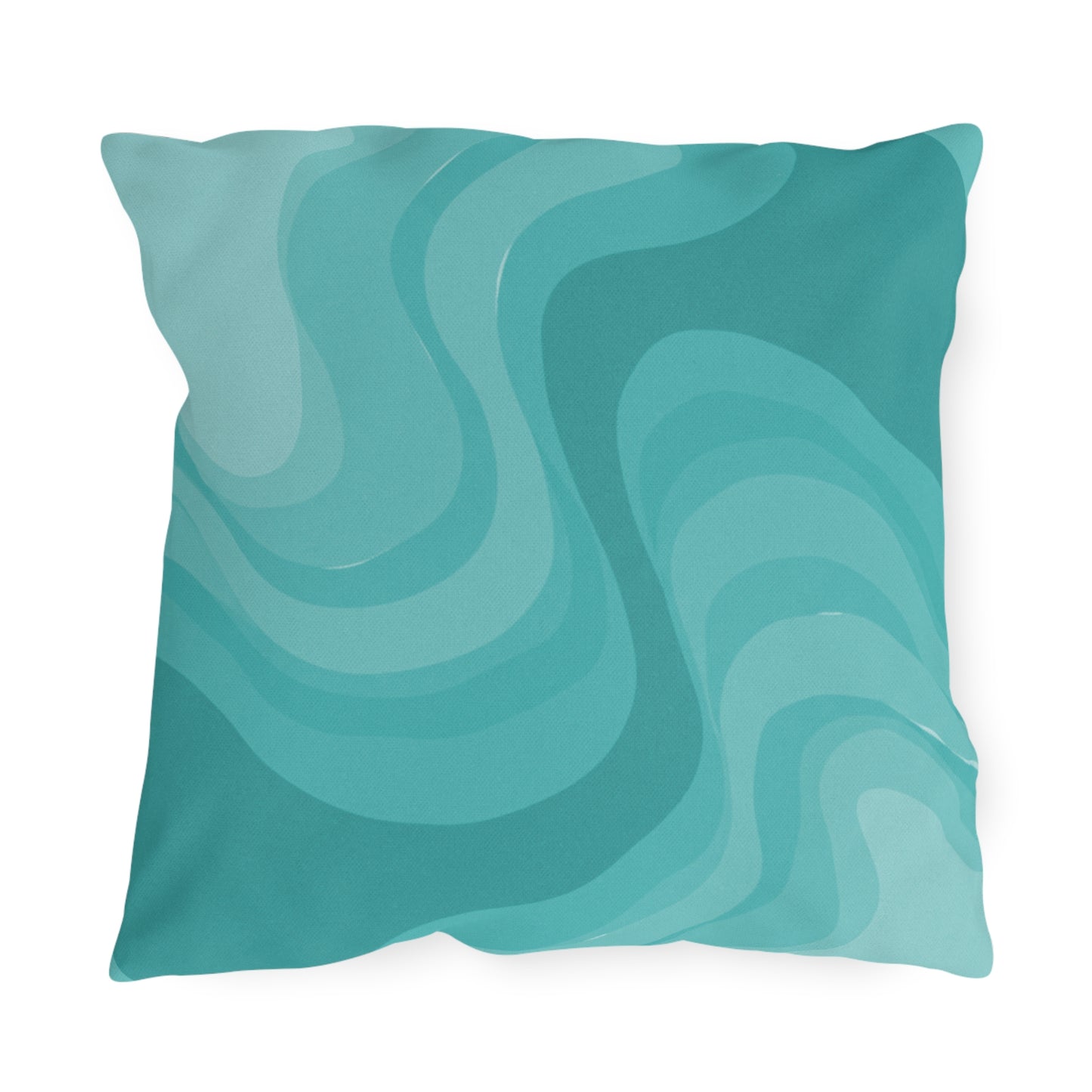 Tif Green Wavey 18" x 18" Outdoor Pillow