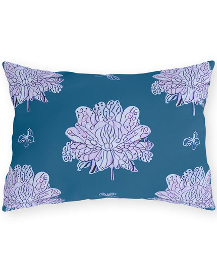 Lavender Floral Butterflies 20" x 14" Outdoor Pillow
