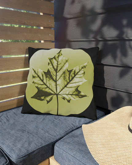 Lemongrass Maple Leaf 16" x 16" Outdoor Pillow