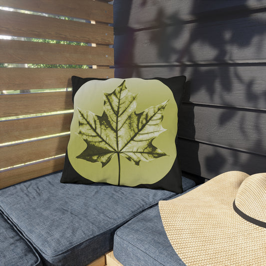 Lemongrass Maple Leaf 16" x 16" Outdoor Pillow