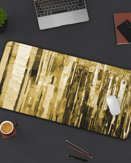 Striped Light Brown 16" x 32" Desk Mat