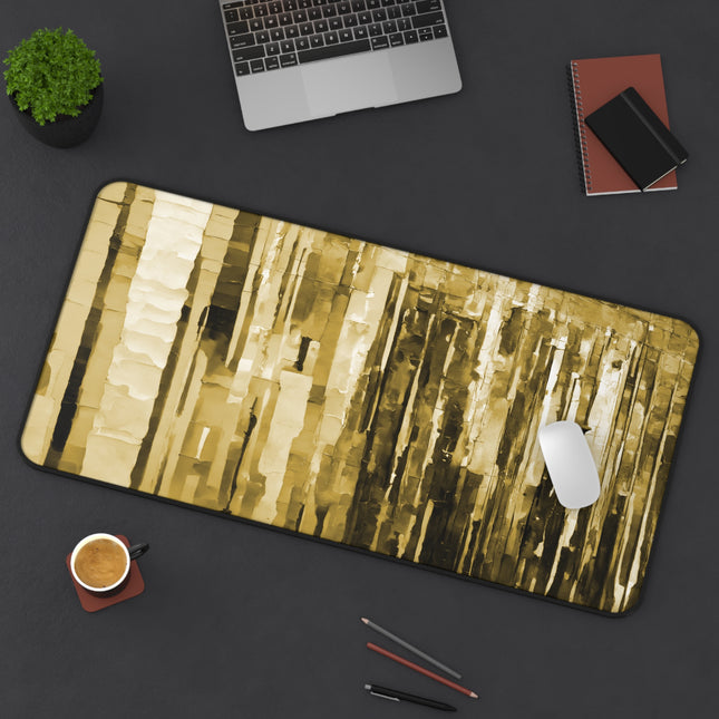 Striped Light Brown 16" x 32" Desk Mat