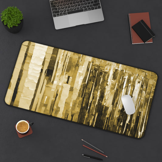 Striped Light Brown 16" x 32" Desk Mat