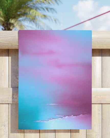 Wine Sea Blue Fog Beach Towel, 24" x 44"