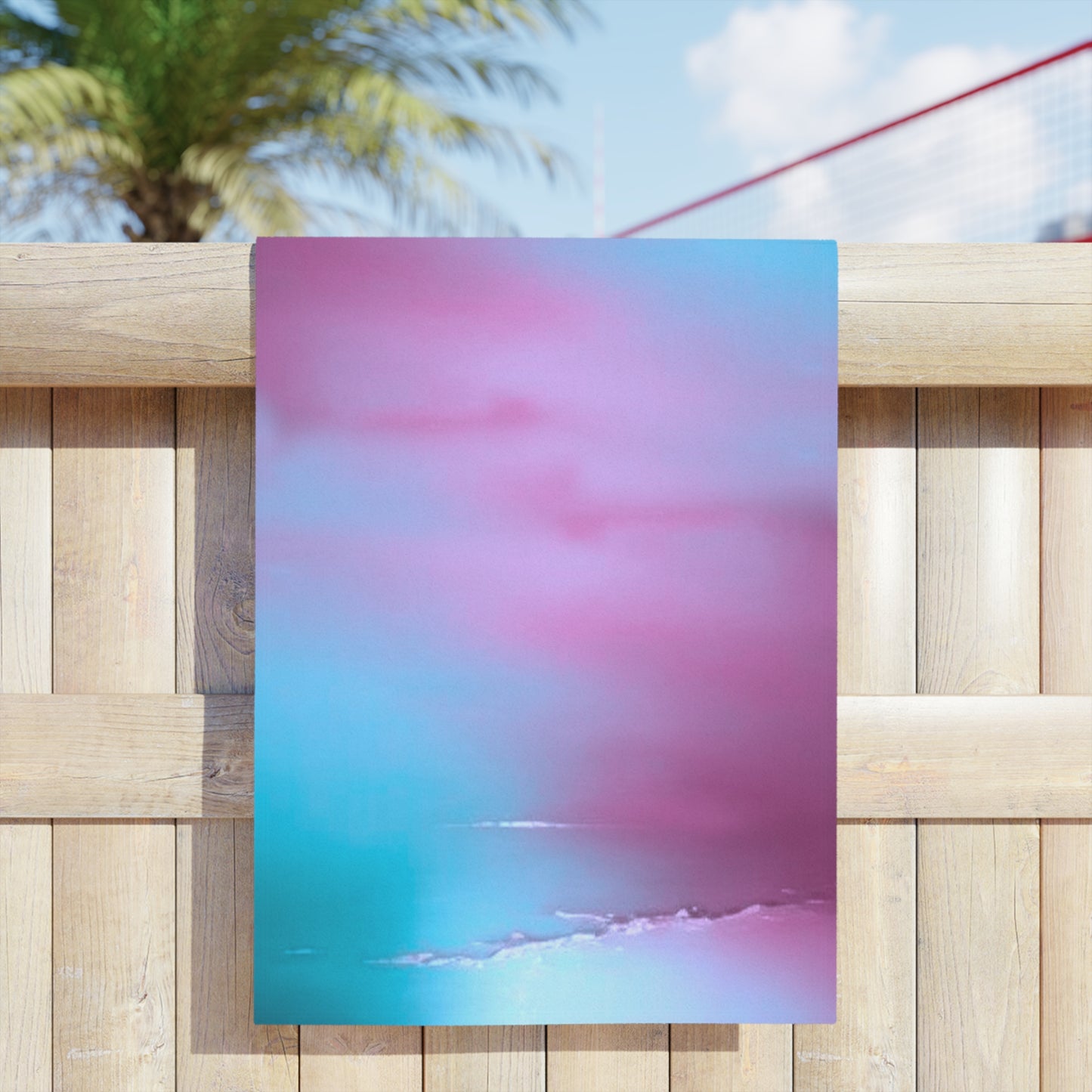 Wine Sea Blue Fog Beach Towel, 24" x 44"