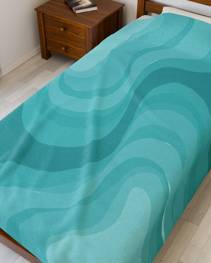 Tif Green Wavey Velveteen Plush Blanket, 60" x 80"