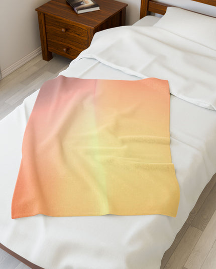 Hot Peach Fade Velveteen Plush Blanket, 30" x 40"