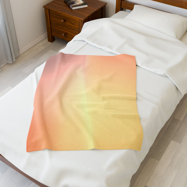Hot Peach Fade Velveteen Plush Blanket, 30" x 40"