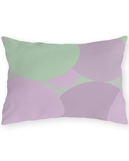 Pastel Lavender Purple and Soft Green Patches 20" x 14" Outdoor Pillow