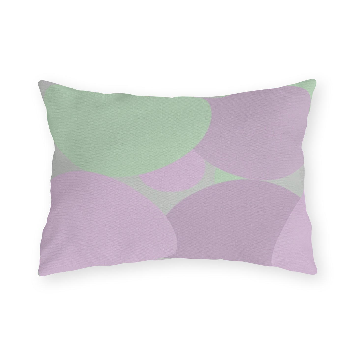 Pastel Lavender Purple and Soft Green Patches 20" x 14" Outdoor Pillow