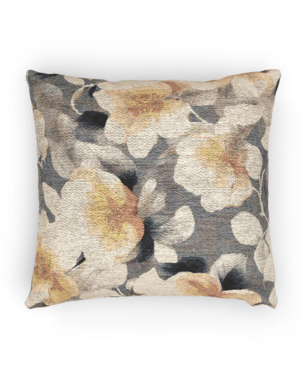 Light Orange Florals Woven Pillow, 17" x 18"