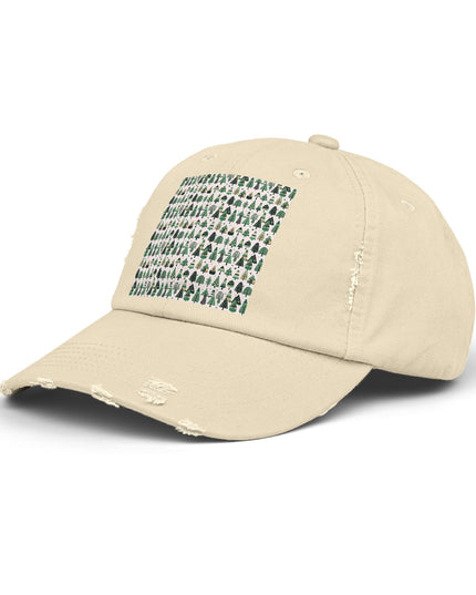 Mini Vintage Green Trees Unisex Distressed Cap