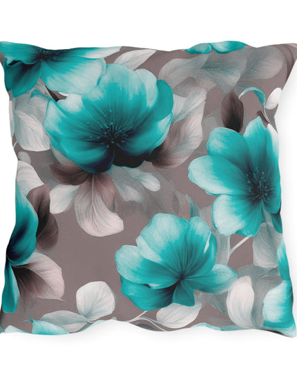 Tif Green Gray Floral Bunch 20" x 20" Outdoor Pillow