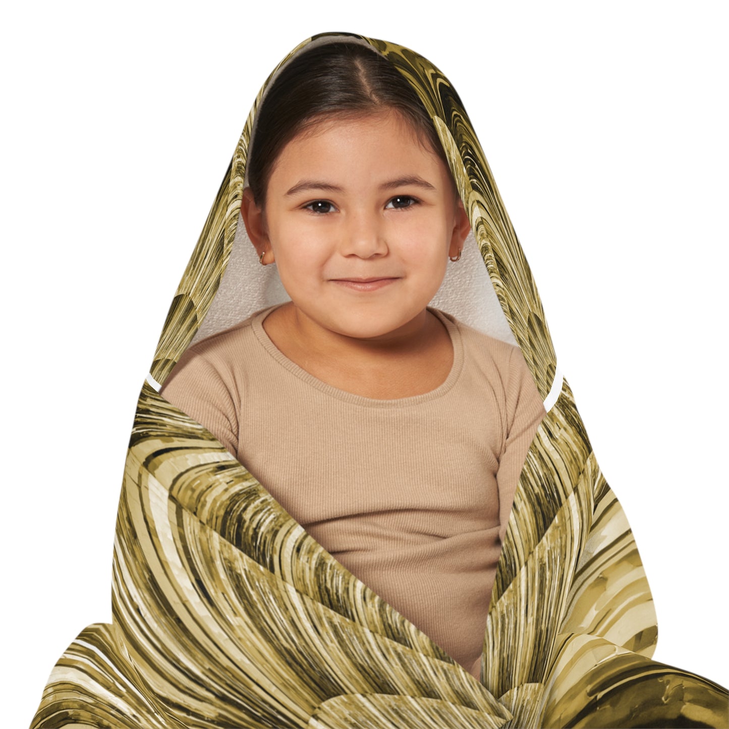 Uzi Spiral Light Brown Youth Hooded Towel, 24" x 48"