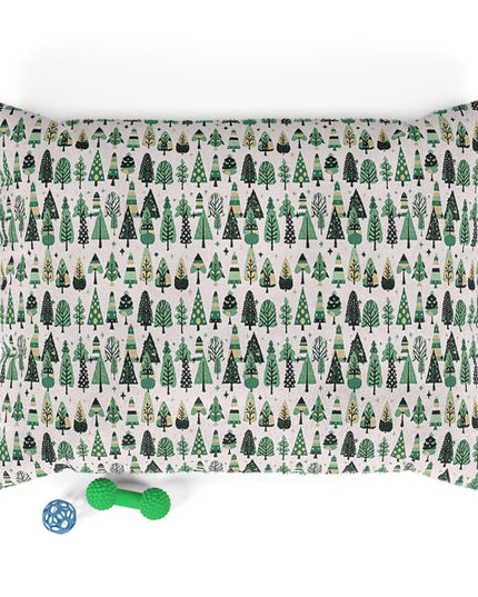 Mini Vintage Green Trees 40" × 30" Pet Bed