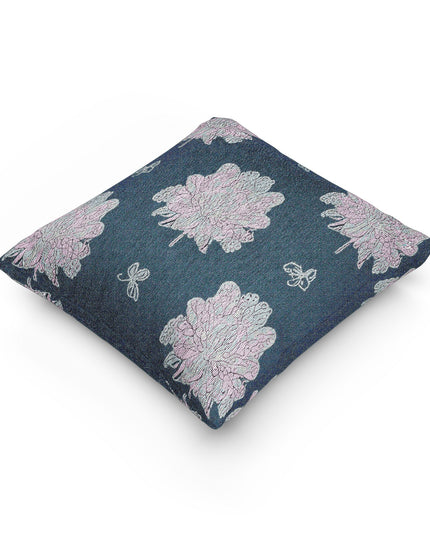 Lavender Floral Butterflies Woven Pillow, 17" x 18"