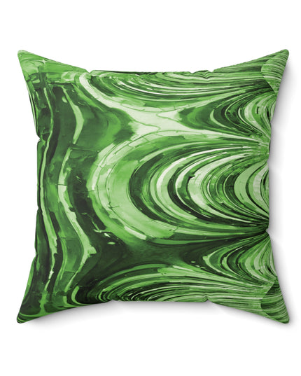 Uzi Spiral Mint Pastel Faux Suede Square Pillow, 20" x 20"