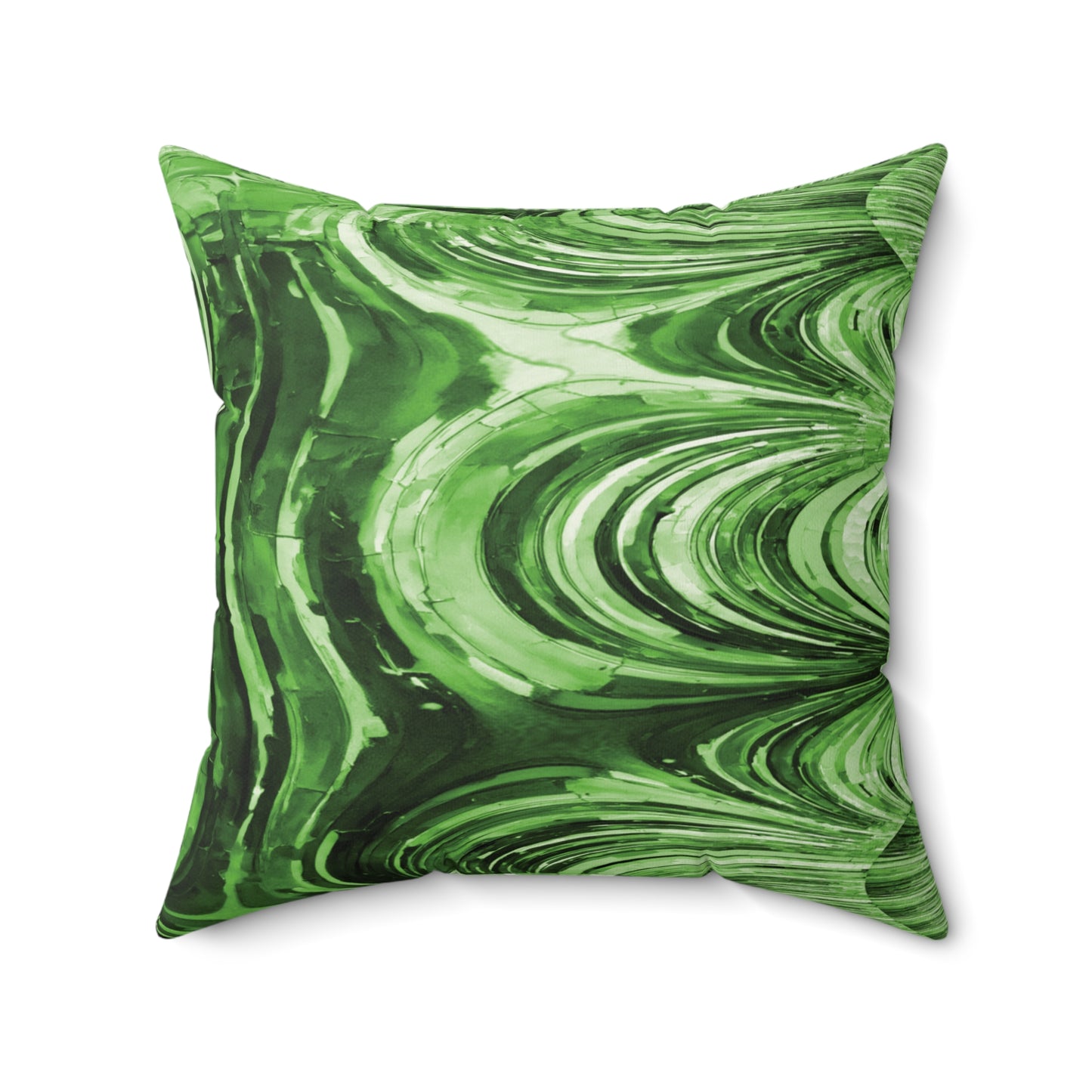 Uzi Spiral Mint Pastel Faux Suede Square Pillow, 20" x 20"