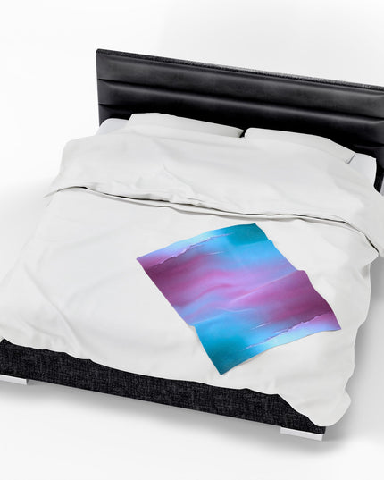 Wine Sea Blue Fog Velveteen Plush Blanket, 30" x 40"