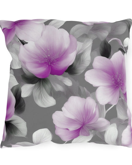Purple Blossom Floral Bunch 18" x 18" Outdoor Pillow