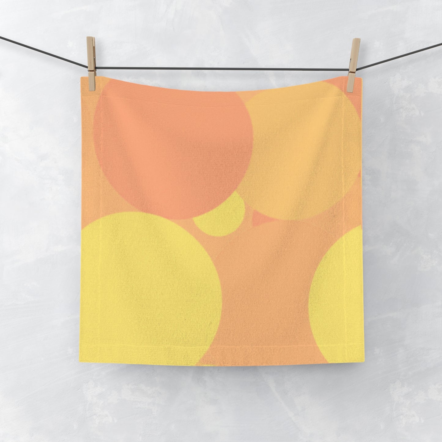 Pastel Bright Oranges Patches Face Towel, 13" x 13"