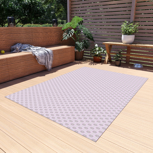 Pink Mornings Star-crossed Bodies Outdoor Rug, 60" x 84"