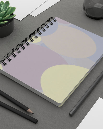 Pastel Soft Blue and Soft White Patches Spiral Bound Journal, 5" x 7" 150 pages